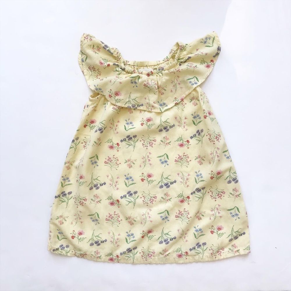 Old Navy yellow flower print dress  EUC 3T